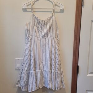 Old Navy White and Blue Striped Midi Dress